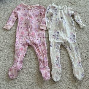 6-9M Disney Baby Minnie Mouse & Daisy 2 Footies Coveralls